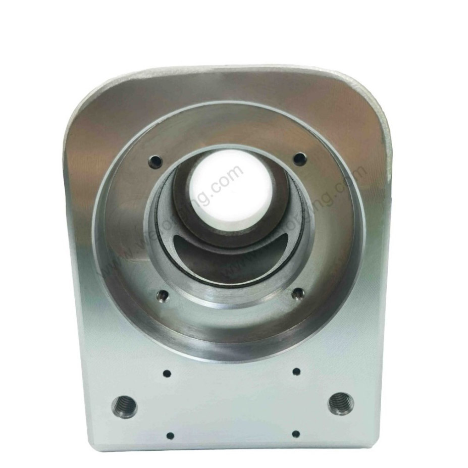 Precision CNC-machined forged steel valve body with threaded ports for industrial fluid systems