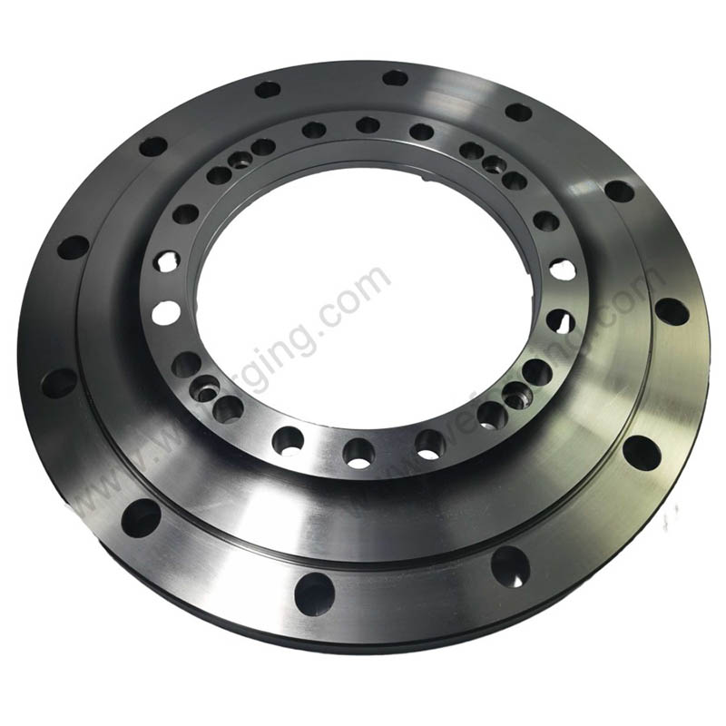 Precision CNC-machined round flange with drilled bolt holes for piping systems